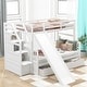 preview thumbnail 13 of 22, Elegant Twin over Full Bunk Bed with Drawers, Storage and Slide, Gray White