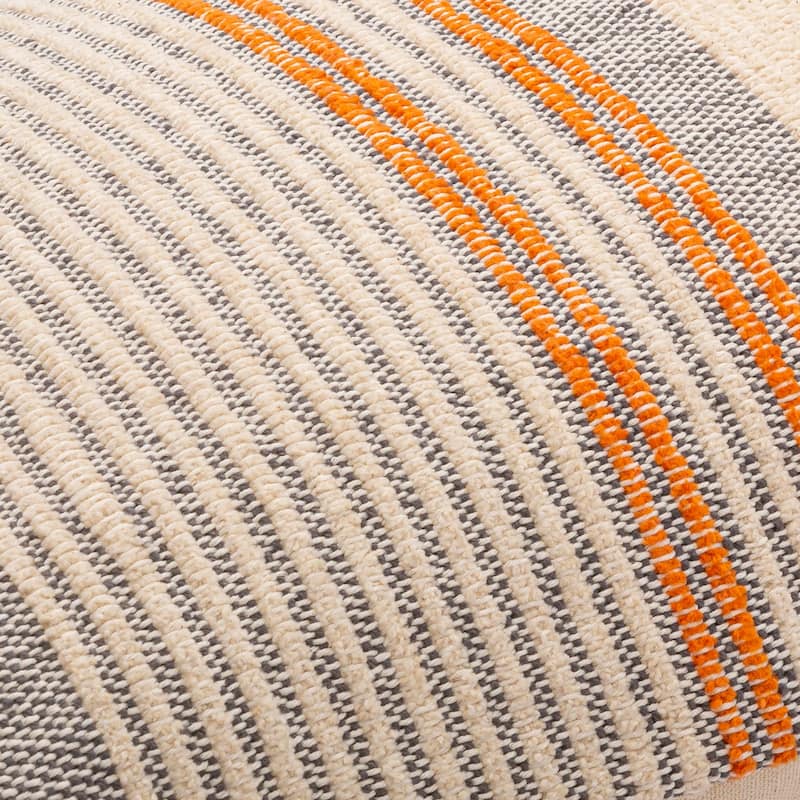 Bookyx Classic Striped Cotton Blend Throw Pillow