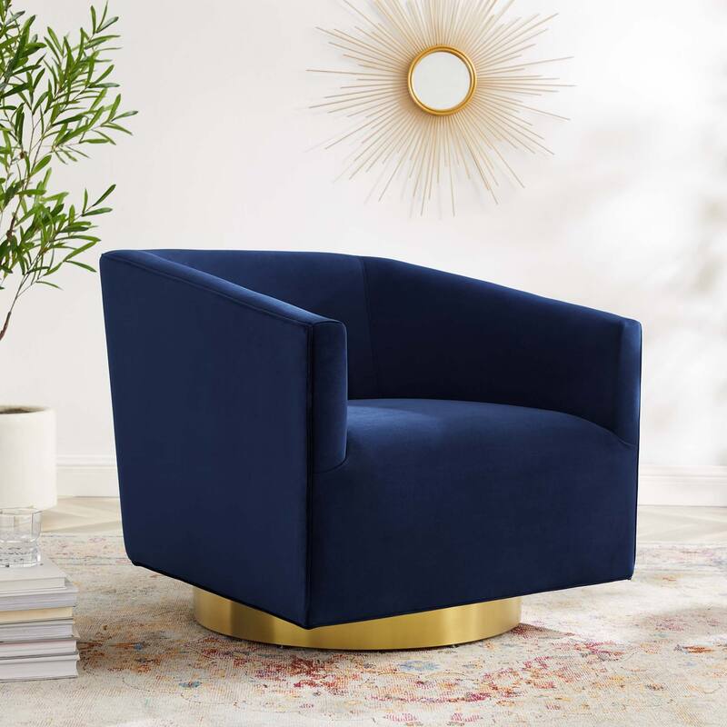 Twist Accent Lounge Performance Velvet Swivel Chair