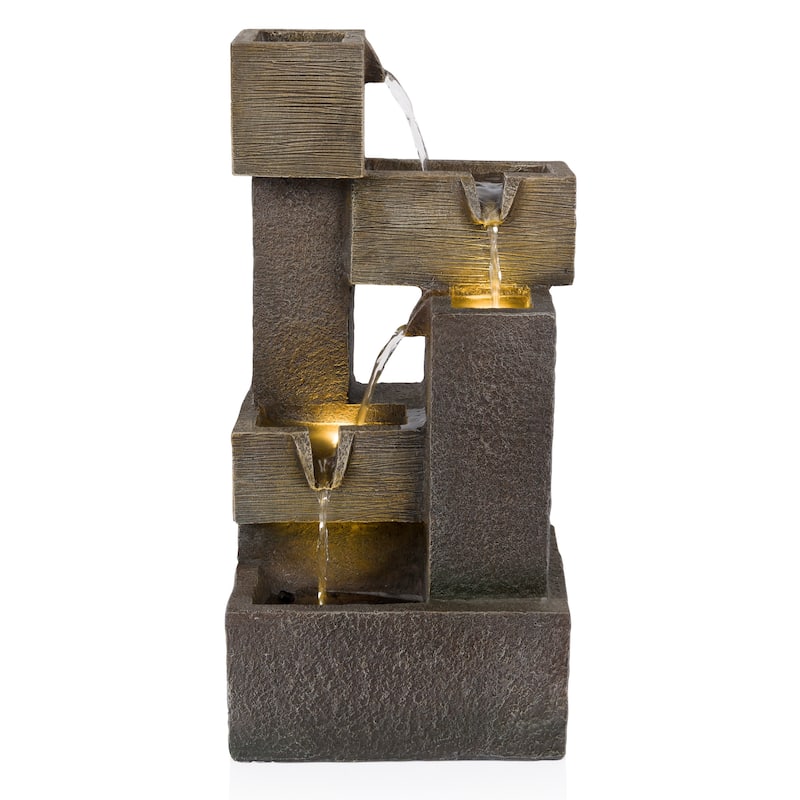 5-Tier Cascading Fountain with Warm White LED Lights