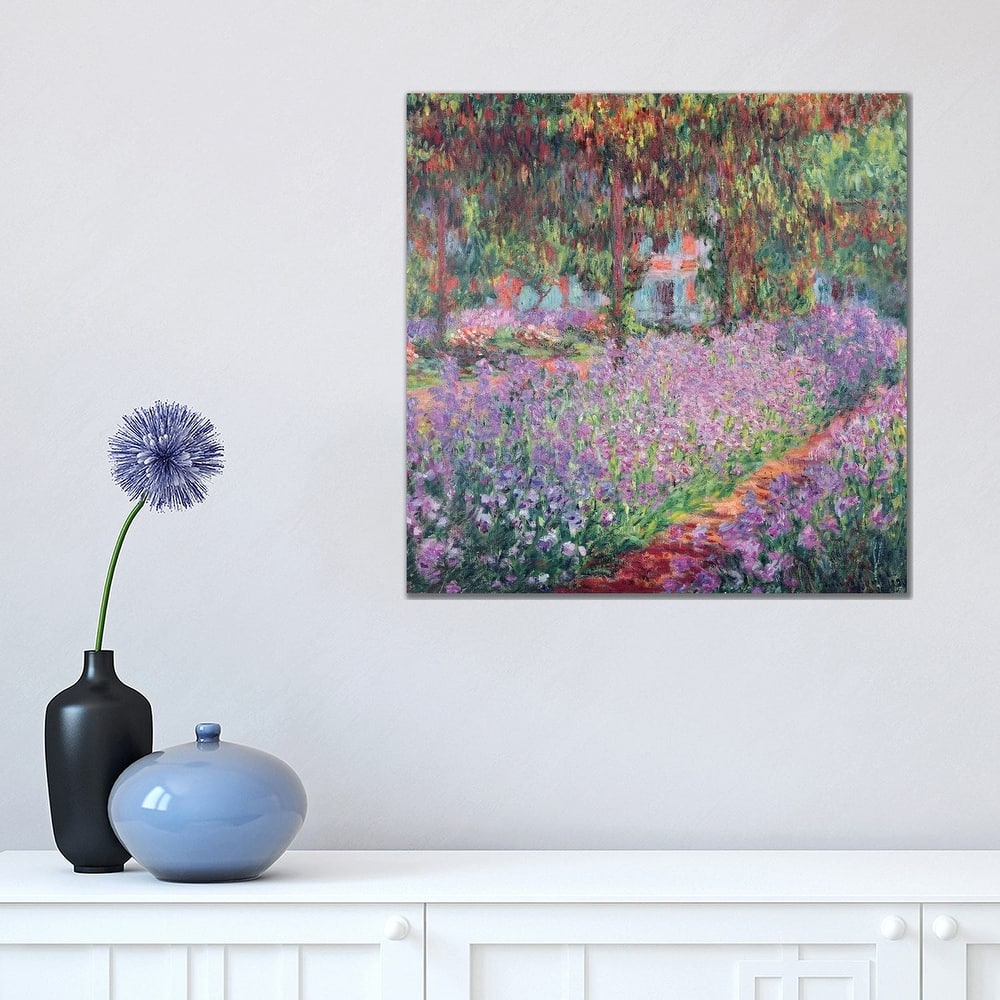 iCanvas "The Artist's Garden at Giverny, 1900 " by Claude Monet Canvas Print