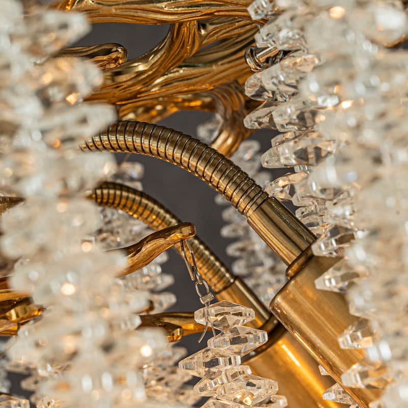 CraftHome Modern Glam Crystal Chandelier Branch Style Pendant Ceiling Light for Dining Room Bedroom Living Room Entryway