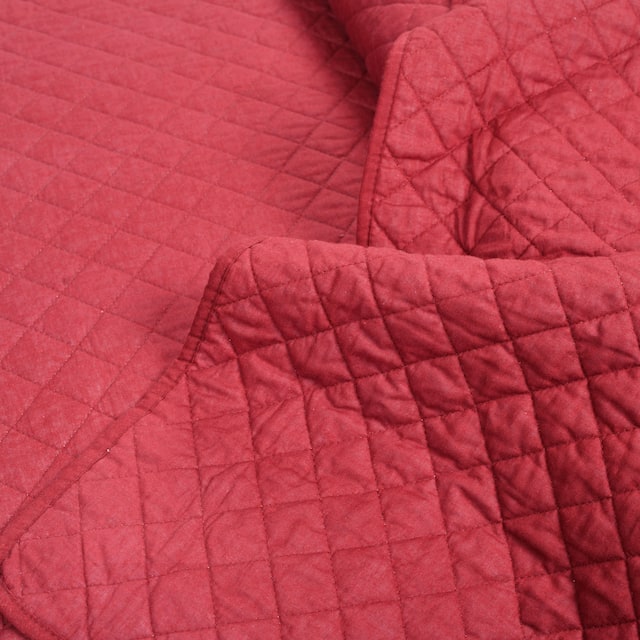 Copper Grove Balm Diamond Oversized Cotton 3-piece Quilt Set - Red - King