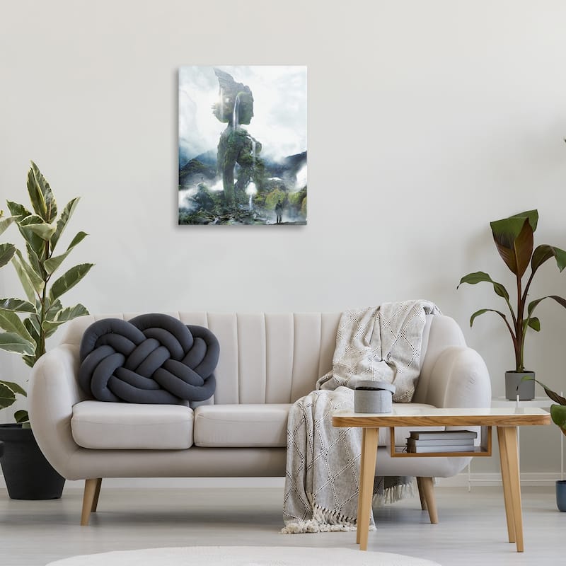 Stupell Mossy Nature Statue of Woman Canvas Wall Art Design By Barrett Biggers