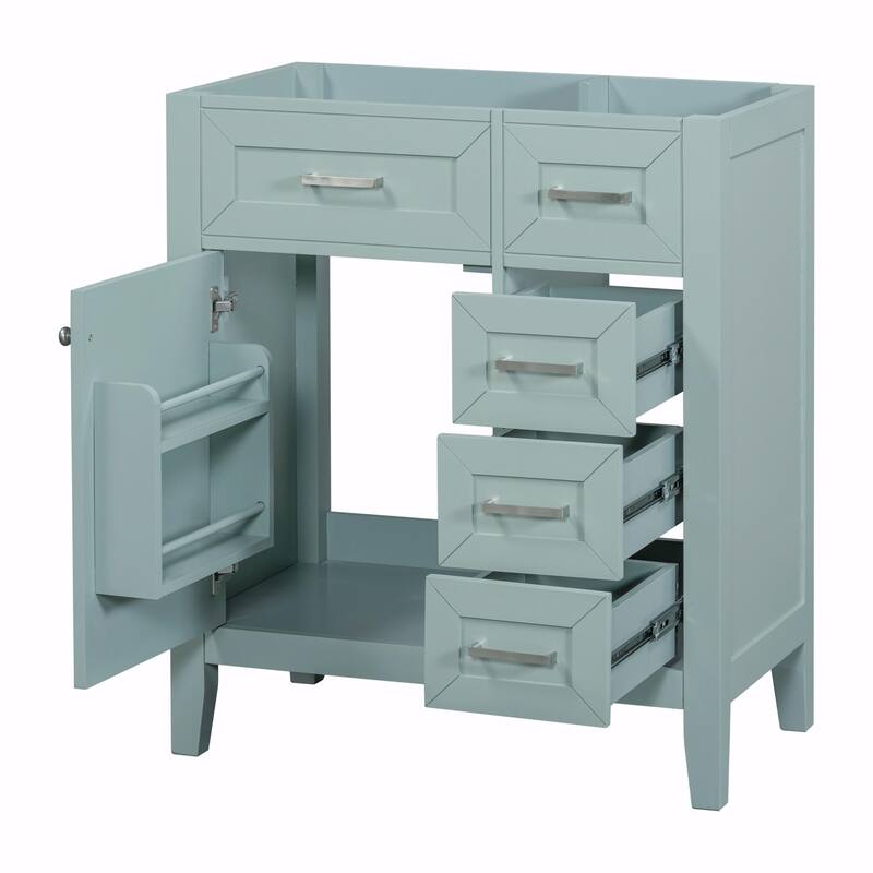30" Bathroom Vanity with Sink Combo and Drawers - without sink - Green