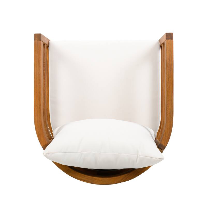 Christopher Knight Home - Ardene Modern Outdoor Solid Acacia Wood Dining Arm Chair Set with Removable Cushions & Slatted Black