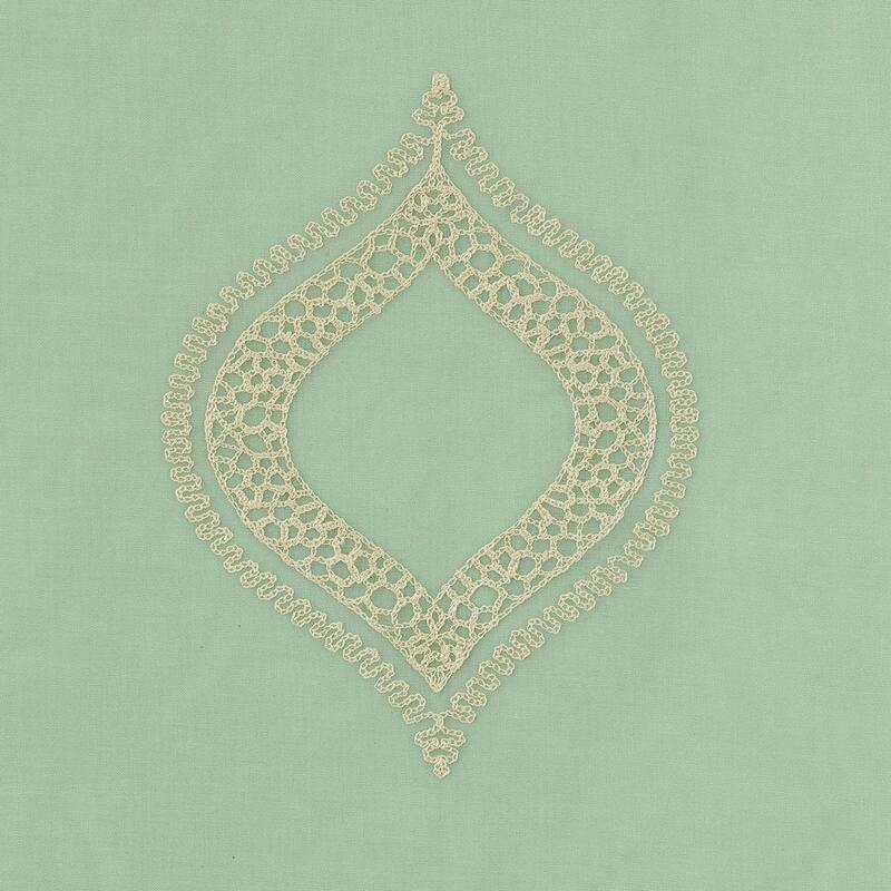 No. 918 Ravenna Embroidered Medallion Sheer Rod Pocket 1-Piece Curtain Panel, Single Panel