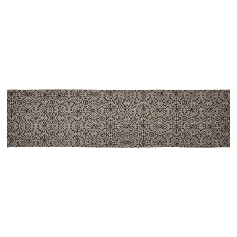 Custom House Black Tan Jacquard Runner 12x36