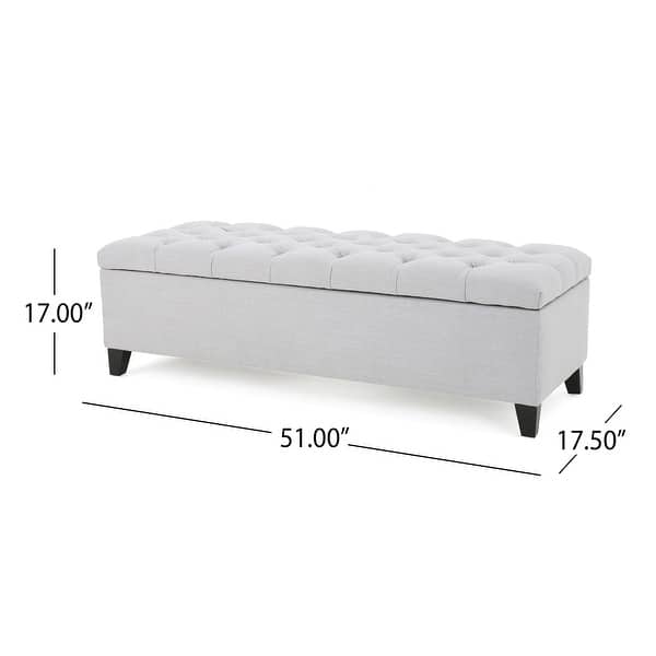 dimension image slide 7 of 9, Ottilie Button-tufted Storage Ottoman Bench by Christopher Knight Home