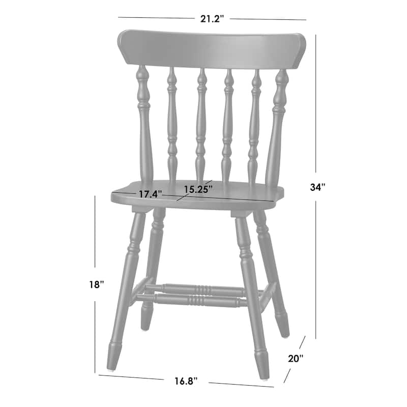 Lifestorey Isabella Solid Wood Spindleback Dining Chair (Set of 2)