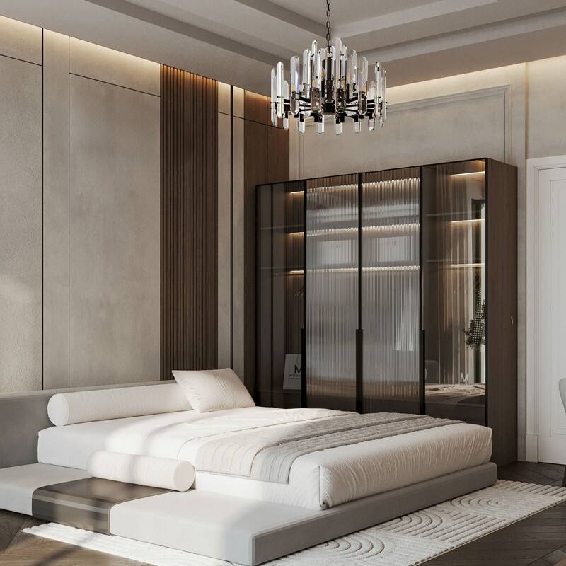 KAYLA 54in Modern Luxury Crystal Chandelier Lighting - LED Ceiling Light Fixture