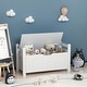preview thumbnail 3 of 7, Kids Toy Box Chest,Rubber Wood Toy Box,Cabinet with Cushion Seat Bench/Flip-Top Lid/Safety Hinge,Toy Storage Organizer Trunk