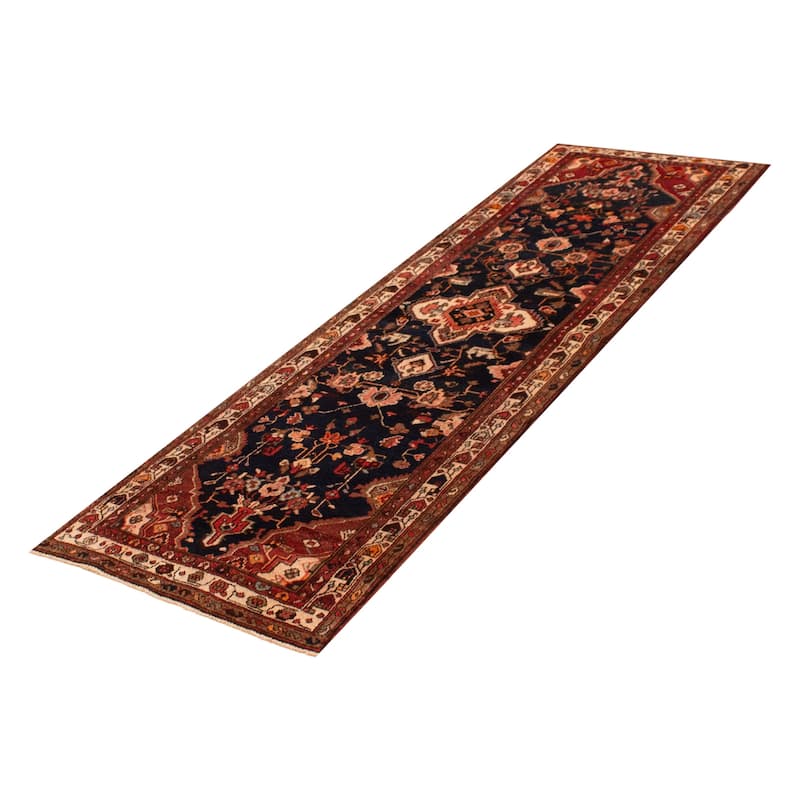 ECARPETGALLERY Hand-knotted Andelz Dark Navy Wool Rug - 3'1 x 9'4