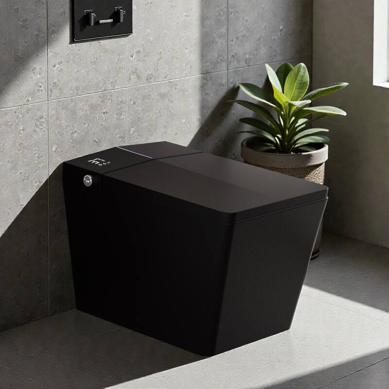 Square Smart Toilet with Built In Tank. Foot Sensor Lid. Auto Flush. Heated Bidet Seat. LED Display. Remote