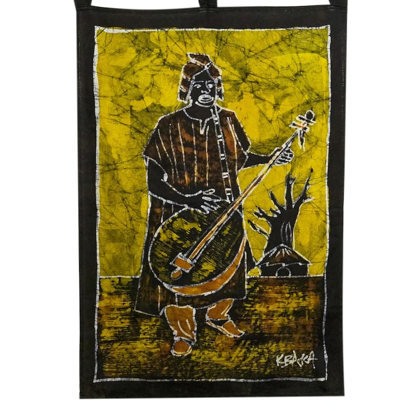 Novica Handmade Gentle Melody Cotton Batik Wall Hanging