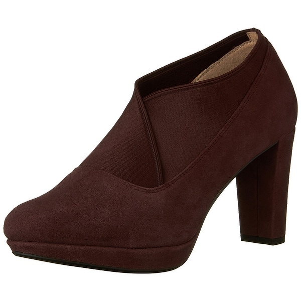 CLARKS Womens Kendra mix Closed Toe Platform Pumps Aubergine Size 7.0 CLARKS Womens Kendra mix Closed Toe Platform Pumps Aubergine Size 7.0