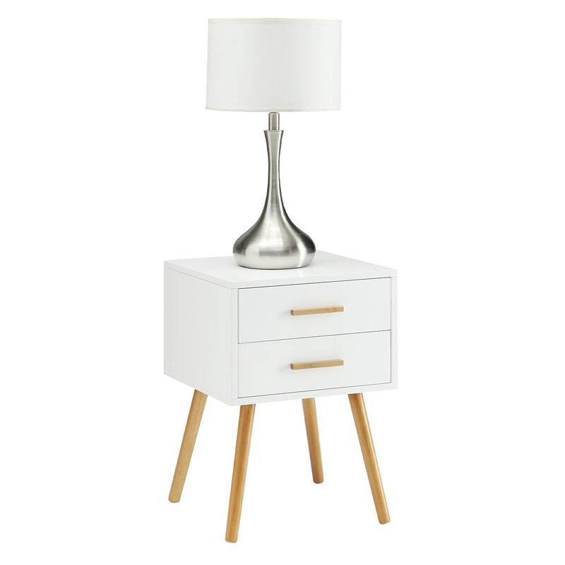 Medieval End Table 2 Drawer - Blue Accent Table, Living Room Side Table, Versatile Storage, Easy Assembly - 23.75