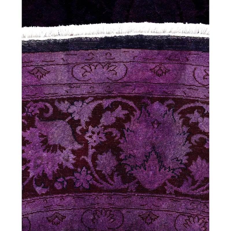 Overdyed One-of-a-Kind Hand-Knotted Area Rug - Purple - 8' 1" x 8' 2"