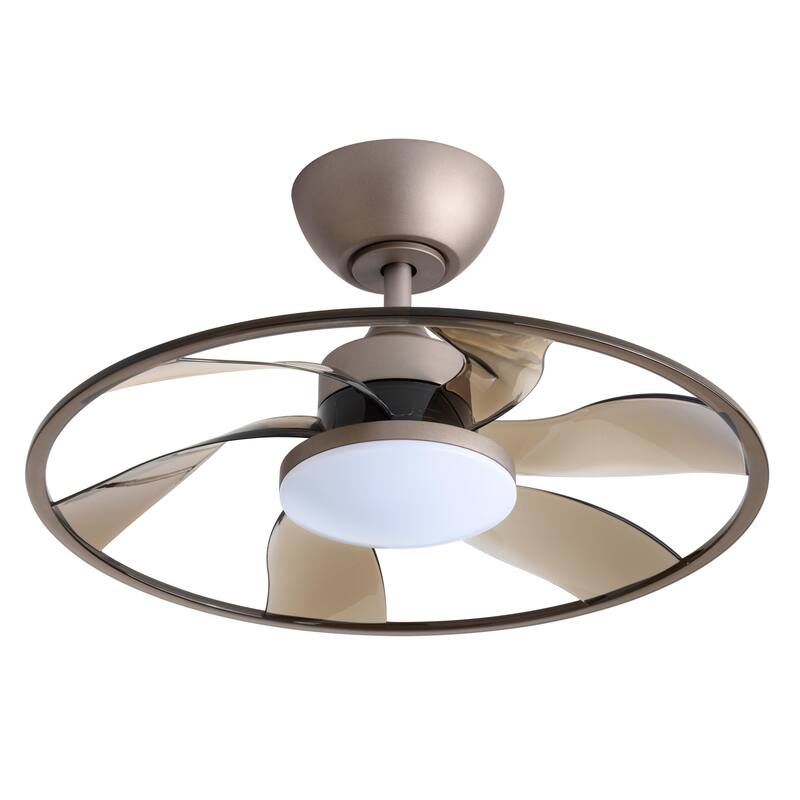 Light Pro 22 in. LED Indoor Coffee Smart Ceiling Fan with Remote Control