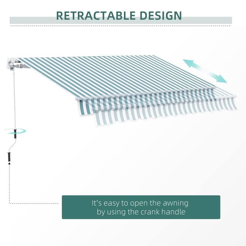 Powder coated aluminum frame retractable awning