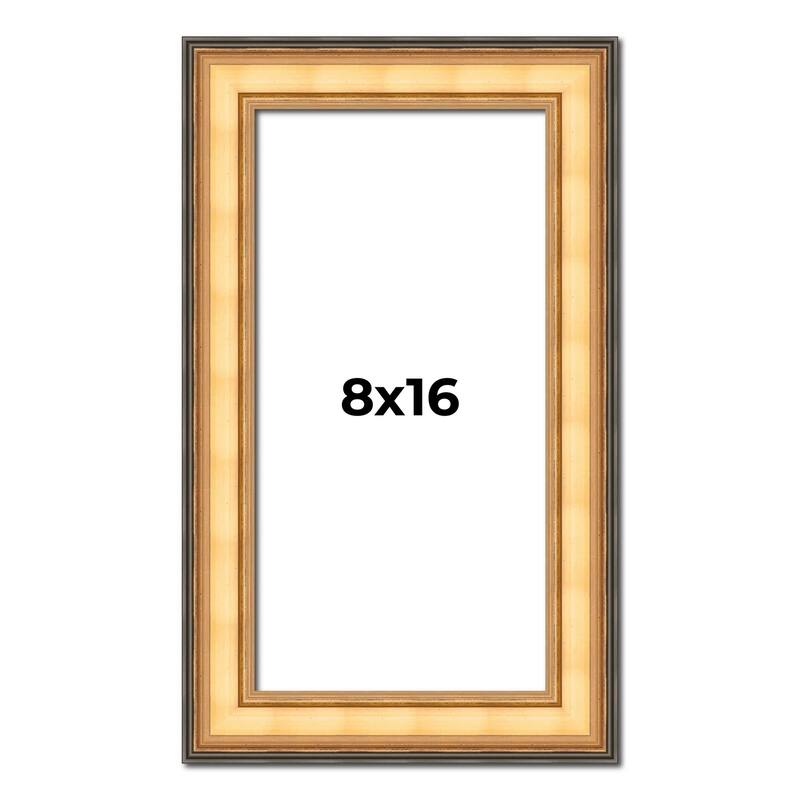 8x16 Frame Gold Plein Aire Solid Wood Picture Frame Width 2 Inches |