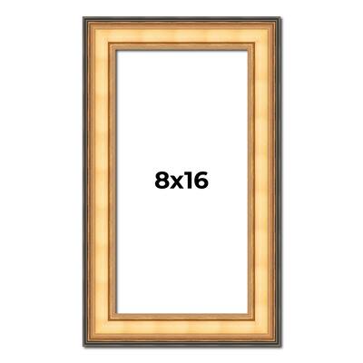 8x16 Frame Gold Plein Aire Solid Wood Picture Frame Width 2 Inches |