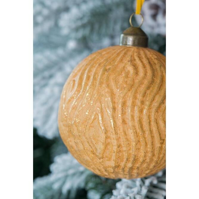 D3.9" Christmas Ball Ornaments, Glass Decorative Hanging Ball Christmas Tree Ornaments for Holiday, Set of 6