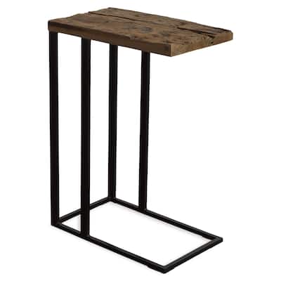 Uttermost 22906 Union 10" Wide Wood Top and Iron Accent Table