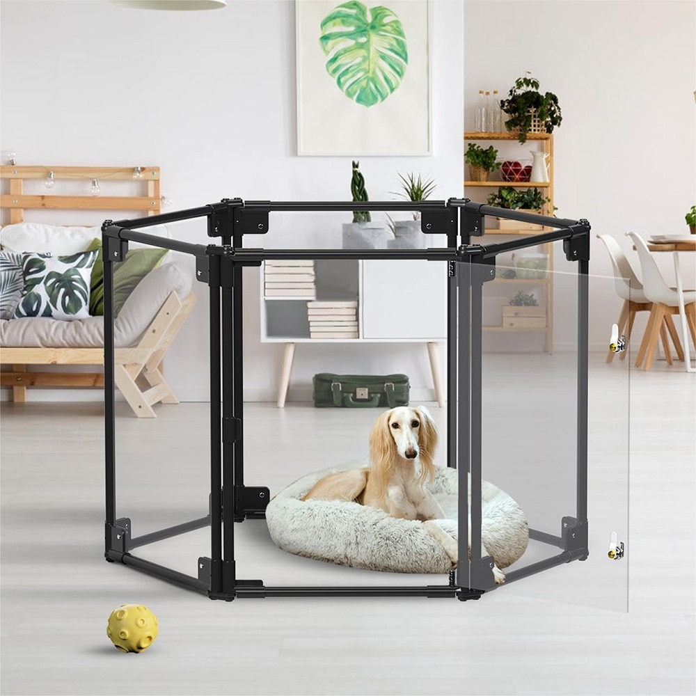Dogs Crate Cage Kennel Dog Fence Clear Dog playpen for Small Bed