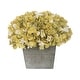preview thumbnail 10 of 21, Faux Hydrangea in Grey Washed Wood Cube Planter