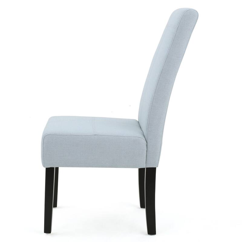 Set of 2 Light Blue Fabric Dining Chair Side Chair T-Back Accent Chair