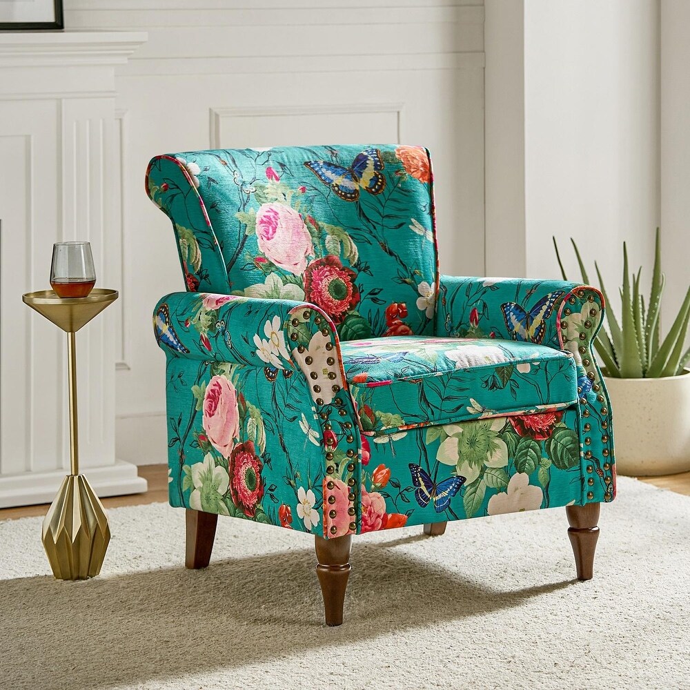 Blue floral chairs outlet