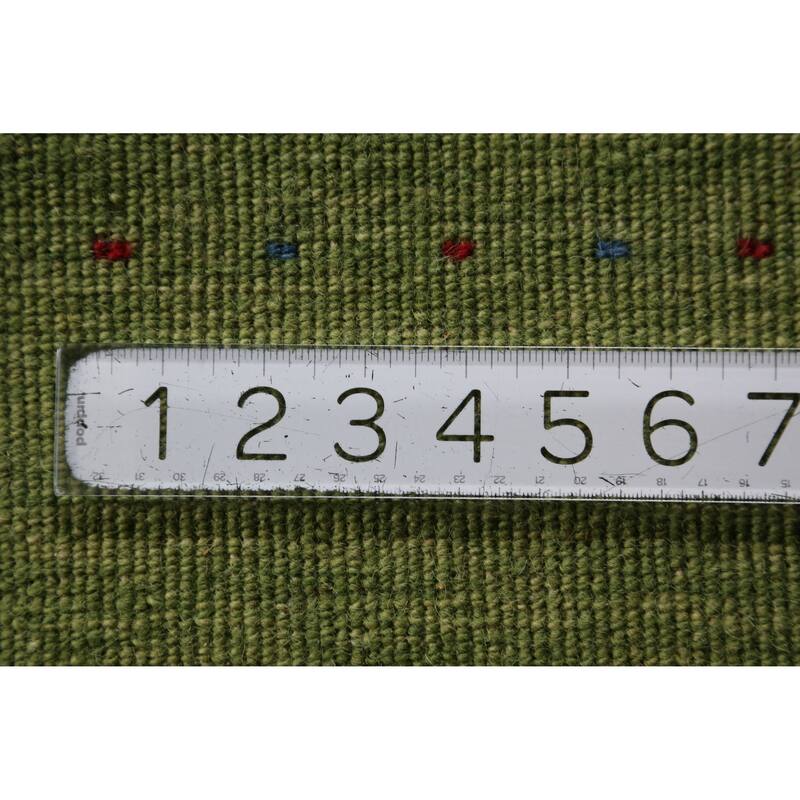 Hand Knotted Oriental 100% Wool Carpet Tribal Animal Pictorial Green Gabbeh Area Rug - 7' 8'' X 5' 4''