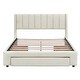preview thumbnail 9 of 31, Minimalist Design Full Size Upholstered Wooden Platform Bed with Headboard,3 Storage Drawers in Footboard