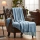 preview thumbnail 28 of 77, Chanasya Textured Boho Knit Throw Blanket With Tassels 50 x 65 Inches - Light Blue