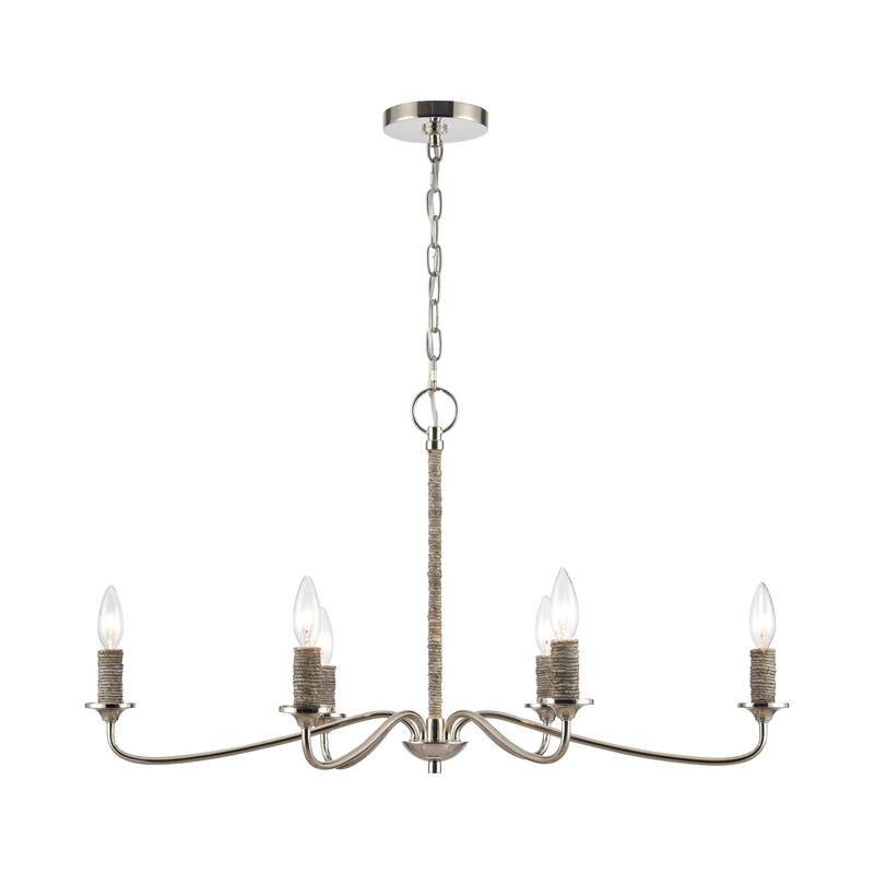 Elk Home Abaca Polished Nickel Finish 6 Light Chandelier