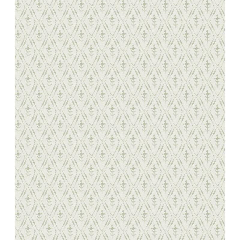 Chris Loves Julia x A-Street Prints Tillie Sage Diamond Floral Wallpaper