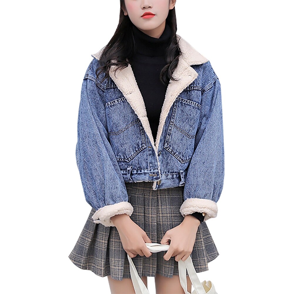 Shop Qzunique Women S Winter Warm Denim Cotton Padded Jacket Long