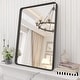 preview thumbnail 19 of 192, KIOTEE Modern Metal Frame Wall Mounted Bathroom Vanity Mirror with 5-year warranty 28x20 - Black