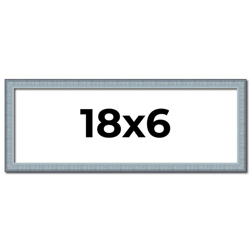 18x6 Frame Rustic Sky Blue Solid Wood Picture Frame | 0.75 Inch