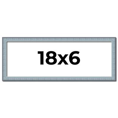 18x6 Frame Rustic Sky Blue Solid Wood Picture Frame | 0.75 Inch