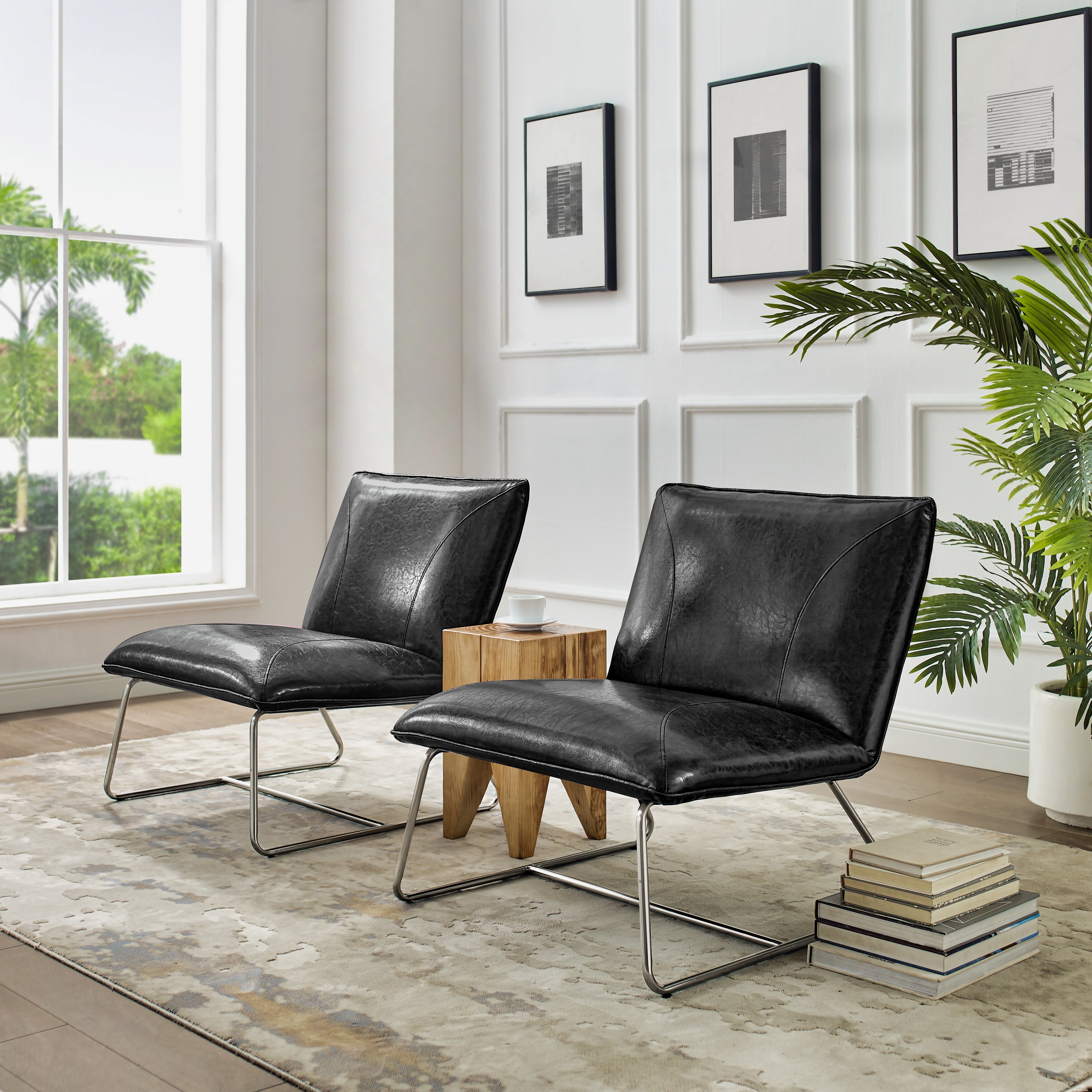 Strick & bolton soloway bonded leather lounge chair clearance