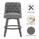 preview thumbnail 9 of 24, HOMYKA Tufted Swivel Bar Stool with Wood Grain Chair Legs Set of 2