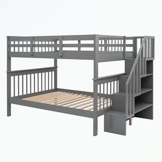 Stairway Bunk Bed with Storage and Guard Rail - Bed Bath & Beyond ...