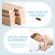 preview thumbnail 18 of 40, Full Size Pine Wood Floor Bed with Safety Guardrails and Door for Kids