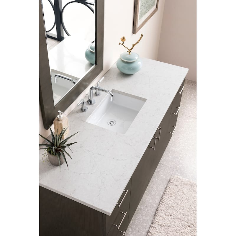 James Martin Vanities Metropolitan 60" Single Vanity, Silver Oak