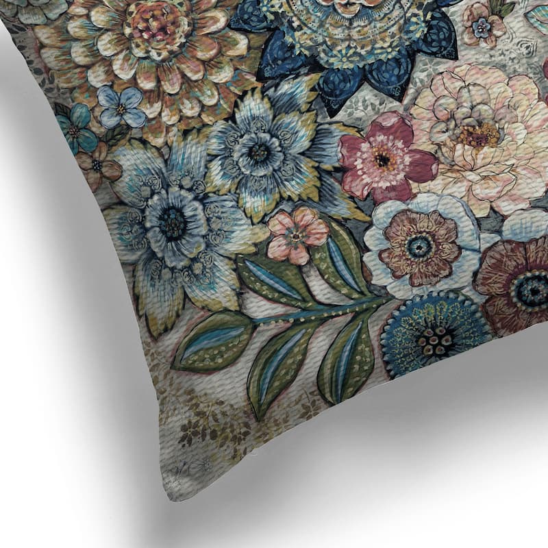 Laural Home Boho Bouquet Indoor Woven Decorative Pillow
