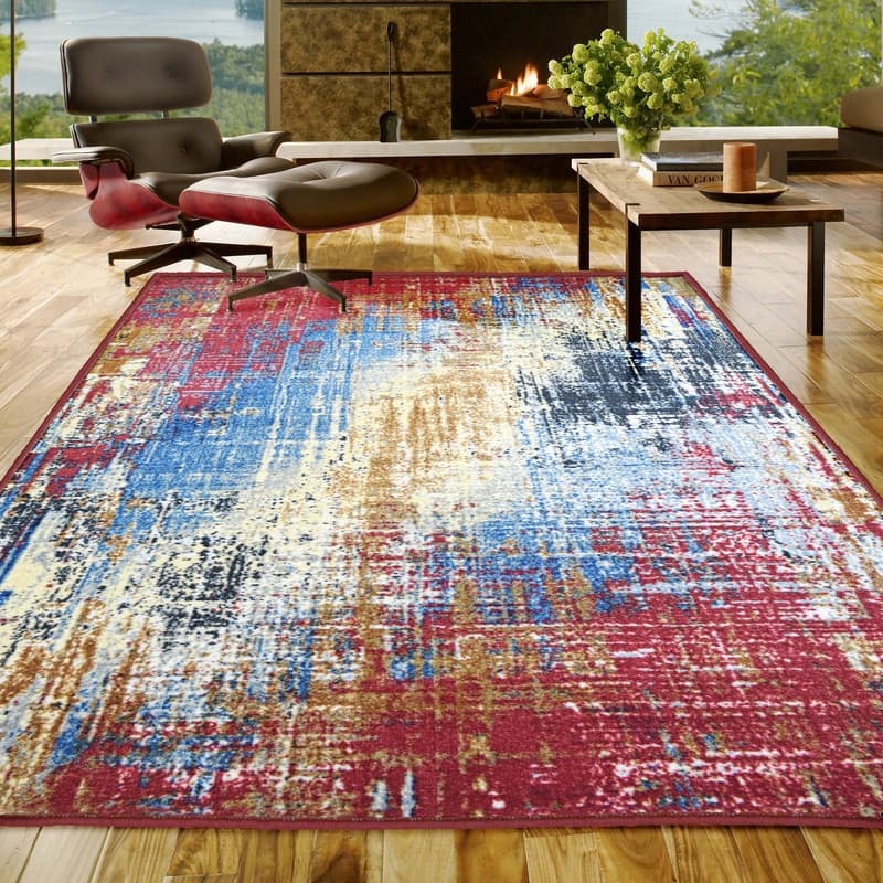 Superior Arona Abstract Modern Non-Slip Washable Indoor Area Rug