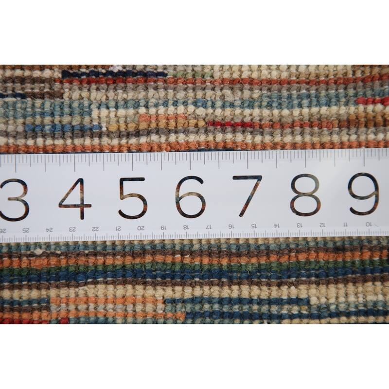 All-Over Gabbeh Kashkoli Oriental Area Rug Hand-knotted Wool Carpet - 4'11" x 6'7"