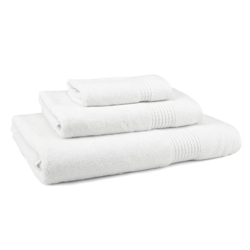 East'N Blue Lara Turkish Cotton Bath Towel Set (Set of 3) - (1 Bath Towel, 1 Hand Towel, 1 Washcloth) - White